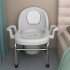 Folding steel pipe toilet for the elderly, mobile toilet for pregnant women, household odor proof stool chair, squatting toilet artifact