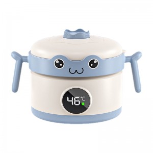 Pure titanium children's water filled insulated bowl, home baby temperature sensing screen display bowl, baby learning eating bowl, baby complementary food bowl